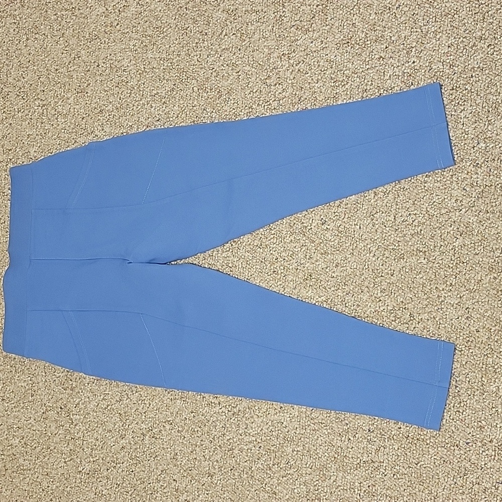 Betabrand Journeys yoga pants High-Rise Skinny Capris in Periwinkle Blue MSP - Picture 2 of 6